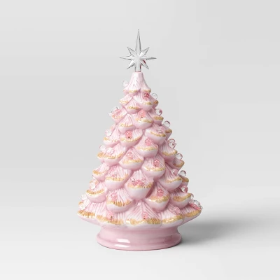 14" Christmas Vintage Pink With Gold Foil Ceramic Tree - Wondershop™ 4 14" Christmas Vintage Pink With Gold Foil Ceramic Tree - Wondershop™ - Image 2