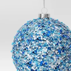 4" Christmas Chunkey Glitter Ball Ornament Dark Blue - Wondershop™ -Wonder Shop USA GUEST 0d4a7b54 64cd 48da 853d 0b01d549606e