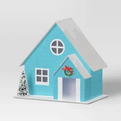 12pc Battery Operated Glittered Paper Christmas Village Set With Bottle Brush Trees And Snowmen - Wondershop™ White/Pink/Blue -Wonder Shop USA GUEST 0f7ca497 c6ea 48bd 88b4 94b3913c97ef