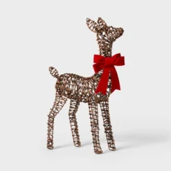 LED Faux Rattan Fawn With Red Bow Christmas Novelty Sculpture Light - Wondershop™ -Wonder Shop USA GUEST 1bdd5656 328d 4d3c ae37 4ab3186f33d8