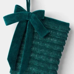 21" Christmas Fringe Fabric Stocking With Bow Green - Wondershop™ -Wonder Shop USA GUEST 21c7cd36 130e 4b2e 9548 f8657dd3457a