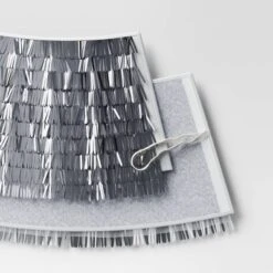Christmas Mirrored Metallic Fringe Fabric Tree Collar Silver - Wondershop™ -Wonder Shop USA GUEST 221e6e7c 47e7 45ac 9f0c bc10b80fca3f