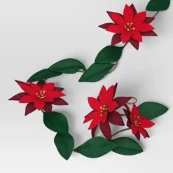 Christmas Fabric Poinsettia Garland Decor - Wondershop™ -Wonder Shop USA GUEST 23f13a31 c77d 4418 b7a6 6eb6ad3ec739