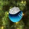 4.25" Christmas Plastic Scallop Ornament Blue - Wondershop™