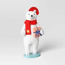 23.5" Fabric Polar Bear Holding Gift Animal Statue - Wondershop™ White -Wonder Shop USA GUEST 293ae248 0104 41da a102 1180a73922be