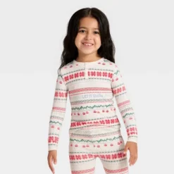 Toddler "Let It Snow" Fair Isle Cozy Knit Long Sleeve Shirt And Pants Holiday Matching Family Pajama Set - Wondershop™ Cream -Wonder Shop USA GUEST 299ad024 91b0 498d a0d2 d926ea0232f9