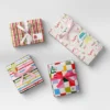 4 Pk Christmas Satin Ribbon Gift Packaging Accessories Pink/White - Wondershop™