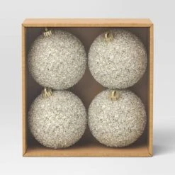 4ct 150mm Christmas Tinsel Ornament Set Champagne Gold - Wondershop™ -Wonder Shop USA GUEST 352373e4 693a 4eb1 a02a 99275270806b