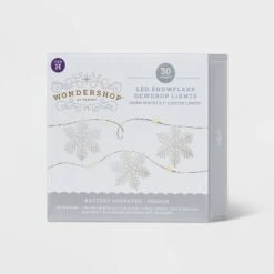 30ct LED Dewdrop With Glittered Snowflakes Christmas Indoor Novelty String Lights Warm White With Silver Wire - Wondershop™ -Wonder Shop USA GUEST 398b7c3d 962e 49a1 ad0d b963167533ae