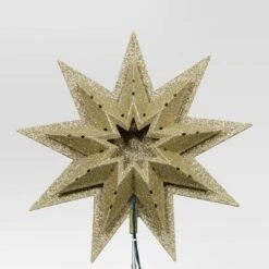 12" Lit-Plastic Gold Glitter Starburst Clear Incandescent Lights Christmas Tree Topper - Wondershop™ -Wonder Shop USA GUEST 3e700198 ec69 45ed bc47 fc314fc911da