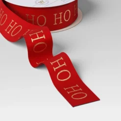 30' Christmas Fabric Ribbon Red Glitter Ho Ho Ho On Satin - Wondershop™ -Wonder Shop USA GUEST 3ec2e324 8d88 41f1 a1b6 27d2f5955292