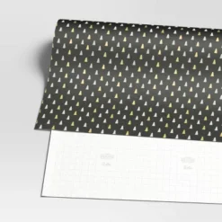 30” 25 Sq Ft Christmas Roll Wrap Gold/Silver Trees On Black - Wondershop™ -Wonder Shop USA GUEST 3f927602 0632 446d 971a 8a0017398061