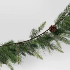 6' Christmas Unlit Icy Glitter Mixed Green With Pinecones Garland - Wondershop™ -Wonder Shop USA GUEST 42943e79 6598 4dd4 a11e 752810045d62