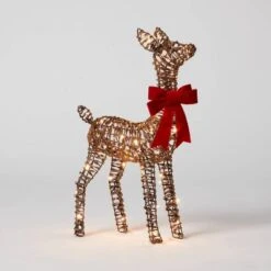 LED Faux Rattan Fawn With Red Bow Christmas Novelty Sculpture Light - Wondershop™ -Wonder Shop USA GUEST 452f3118 833b 449c 8777 afc91f3b2845