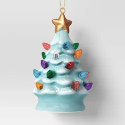 4" Christmas Lit Ceramic Retro Christmas Tree Ornament Blue - Wondershop™ -Wonder Shop USA GUEST 5183a7f9 faf3 4129 af86 22b2051daf17