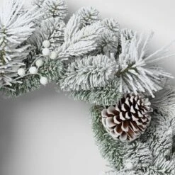 28" Flocked Mixed Greenery With Berries And Pinecones Artificial Christmas Wreath - Wondershop™ -Wonder Shop USA GUEST 5962b487 937b 4fdb a323 292658ae0746
