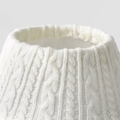 7" Cable Knit Mini Christmas Tree Collar White - Wondershop™: Solid Pattern, Plastic & Fabric -Wonder Shop USA GUEST 5ac8bd33 9dea 45a0 a42a e110c63c87bd