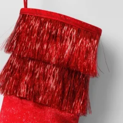 20" Christmas Tinsel Collar Stocking Red - Wondershop™ -Wonder Shop USA GUEST 5c3f19a2 490e 4b6b 80d2 a37d471e0ec2