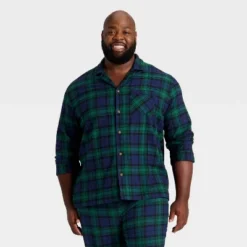 Men's Plaid Flannel Long Sleeve Shirt And Pants Holiday Matching Family Pajama Set - Wondershop™ Navy Blue -Wonder Shop USA GUEST 5db88132 67f2 46b5 a0d9 ed40fcb26eb0