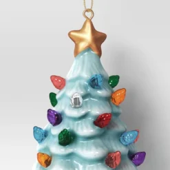 4" Christmas Lit Ceramic Retro Christmas Tree Ornament Blue - Wondershop™ -Wonder Shop USA GUEST 5ffdc2e7 86ce 419e b8b8 2ca08c337466