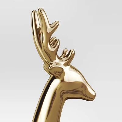 14.75" Plated Ceramic Standing Reindeer Animal Sculpture - Wondershop™ Gold 4 14.75" Plated Ceramic Standing Reindeer Animal Sculpture - Wondershop™ Gold - Image 2