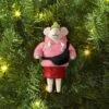 Christmas Felted Wool Mouse Ornament - Pink Jacket - Wondershop™