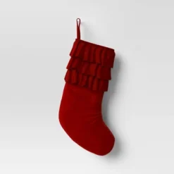 20" Velvet Stocking With Ruffles - Wondershop™ -Wonder Shop USA GUEST 6db9a51e 0893 485f 8b67 471e16f405b7