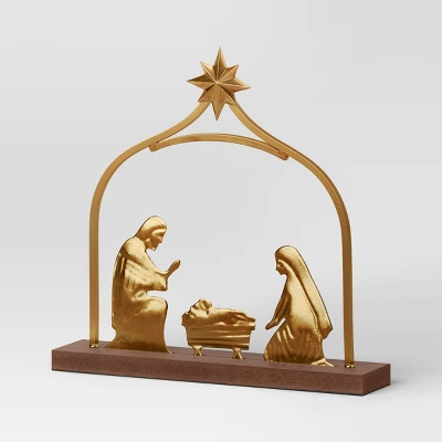 3pc Metal Christmas Nativity Scene Figurine Set - Wondershop™ Gold 5 3pc Metal Christmas Nativity Scene Figurine Set - Wondershop™ Gold - Image 3