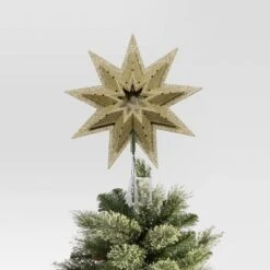 12" Lit-Plastic Gold Glitter Starburst Clear Incandescent Lights Christmas Tree Topper - Wondershop™ -Wonder Shop USA GUEST 6fb3f66c 6a07 4162 89a9 3218aabcf683
