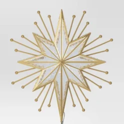 14.5" Lit-Led Gold Starburst Painted Gold Beads Warm White Lights Christmas Tree Topper - Wondershop™ -Wonder Shop USA GUEST 72eabfa4 95a9 4bc2 bc16 2d09b95e0a90