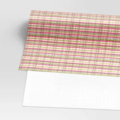 30” 20 Sq Ft Christmas Roll Wrap Pink/Green Plaid - Wondershop™ -Wonder Shop USA GUEST 768dc8d8 6979 4328 9688 d49c18d9626d