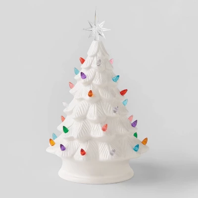 14.5" Battery Operated Lit Ceramic Christmas Tree White - Wondershop™ 3 14.5" Battery Operated Lit Ceramic Christmas Tree White - Wondershop™