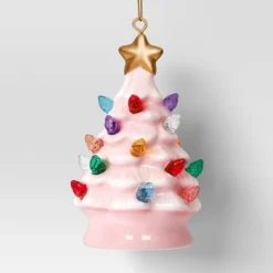 4" Christmas Lit Ceramic Retro Christmas Tree Ornament Pink - Wondershop™ -Wonder Shop USA GUEST 80151cf8 2871 4f1c aa4b 7df4754ab6d1