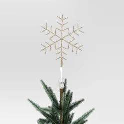 15.5" Pre-lit LED Metal Snowflake Christmas Tree Topper Champagne Gold With Warm White Lights - Wondershop™: Indoor Decor: Indoor Decor -Wonder Shop USA GUEST 81003610 34d4 4864 a045 dc905c2c95f9