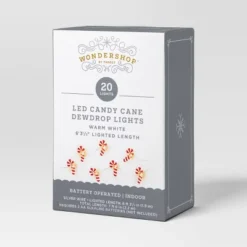 20ct LED Battery Operated Christmas Candy Cane Dew Drop Lights Warm White With Silver Wire - Wondershop™ -Wonder Shop USA GUEST 8552eb97 42a8 4ad0 838d 5b404b5f8c6d