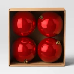 4ct 150mm Christmas Ornament Set Red - Wondershop™ -Wonder Shop USA GUEST 8717c2b4 fb95 4c3b bb4c a750b833f0a9