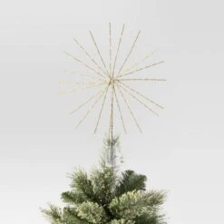 14" Pre-lit Dewdrop Glittered Starburst Christmas Tree Topper Champagne With Cool White Twinkle/Warm White Steady Lights - Wondershop™ 6 14" Pre-lit Dewdrop Glittered Starburst Christmas Tree Topper Champagne With Cool White Twinkle/Warm White Steady Lights - Wondershop™ -Wonder Shop USA GUEST 87d57901 5f50 4cdd b380 fc2c16c75ab1
