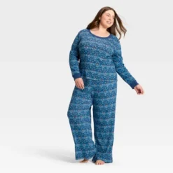 Women's Hanukkah Ribbed Long Sleeve Shirt And Pants Holiday Matching Family Pajama Set - Wondershop™ Blue -Wonder Shop USA GUEST 886cfb8e db5e 4b53 8536 6866ae6b2f5a