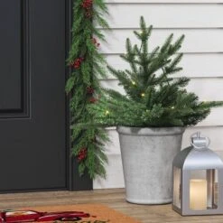 20" Pre-lit LED Battery Operated Mixed Pine Mini Christmas Artificial Pot Filler Warm White Lights - Wondershop™: Indoor/Outdoor