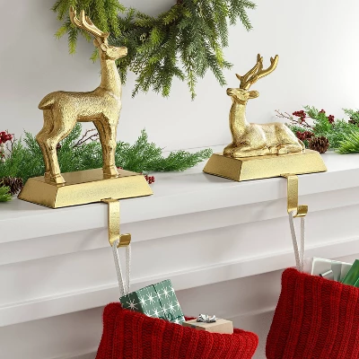 2pk Christmas Deer Stocking Holder - Wondershop™ 3 2pk Christmas Deer Stocking Holder - Wondershop™