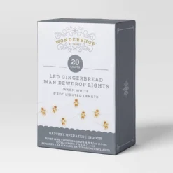 20ct LED Battery Operated Christmas Gingerbread Man Dew Drop Lights Warm White With Silver Wire - Wondershop™ 9 20ct LED Battery Operated Christmas Gingerbread Man Dew Drop Lights Warm White With Silver Wire - Wondershop™ -Wonder Shop USA GUEST 91616025 64c9 4452 a500 67181dab46f0