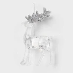 Acrylic Deer With Glittered Antlers Christmas Tree Ornament - Wondershop™ -Wonder Shop USA GUEST 9174639d cdec 476c 96c8 12c820cab1dc
