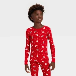 Kids' Ribbed Long Sleeve Shirt And Pants Holiday Matching Family Pajama Set - Wondershop™ Red -Wonder Shop USA GUEST 920284d4 06a4 4d3f a4ef 34565d734be8