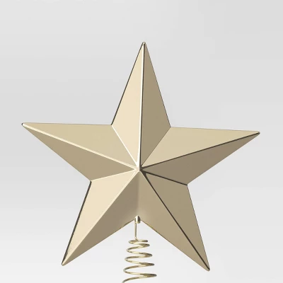 8.5" Unlit Plastic Shiny Gold 5 Point Star Christmas Tree Topper With Coil - Wondershop™ 4 8.5" Unlit Plastic Shiny Gold 5 Point Star Christmas Tree Topper With Coil - Wondershop™ - Image 2
