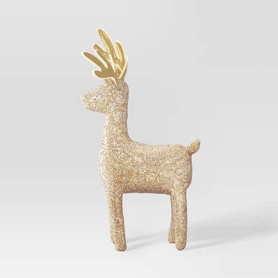18" Sequined Fabric Deer Animal Sculpture - Wondershop™ Gold 5 18" Sequined Fabric Deer Animal Sculpture - Wondershop™ Gold - Image 3