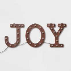 Hanging Lit 'JOY' Sign Brushed Bronze With Warm White Lights - Wondershop™ -Wonder Shop USA GUEST 97ae30fd a11c 47c1 8915 1f1cf78aaf51