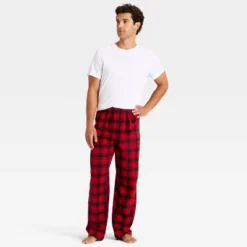 Men's Plaid Microfleece Holiday Matching Family Pajama Pants - Wondershop™ Red/Black -Wonder Shop USA GUEST 9b92e359 fe42 42e0 a6a0 f46f64d8cb1f