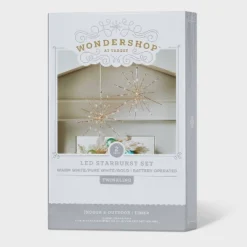 2pc 12" LED Twinkling Starburst Christmas Novelty Sculpture Light White With Gold Wire - Wondershop™ -Wonder Shop USA GUEST 9e355372 5f86 4827 a9eb 2b78d2e58bd6