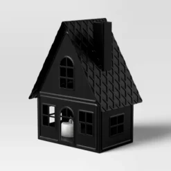 9" Lit Metal House Christmas Village Building - Wondershop™ Black: Battery-Powered Indoor Decorative Object -Wonder Shop USA GUEST 9ea9e8ee df36 47a0 a7de 999c79479554