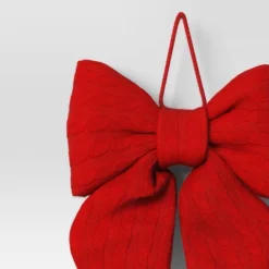 14"x19" Christmas Jumbo Cable Knit Bow Wall Decor Red - Wondershop™ -Wonder Shop USA GUEST a55273bb 071d 444f bf0f 4cb4f5bb6132